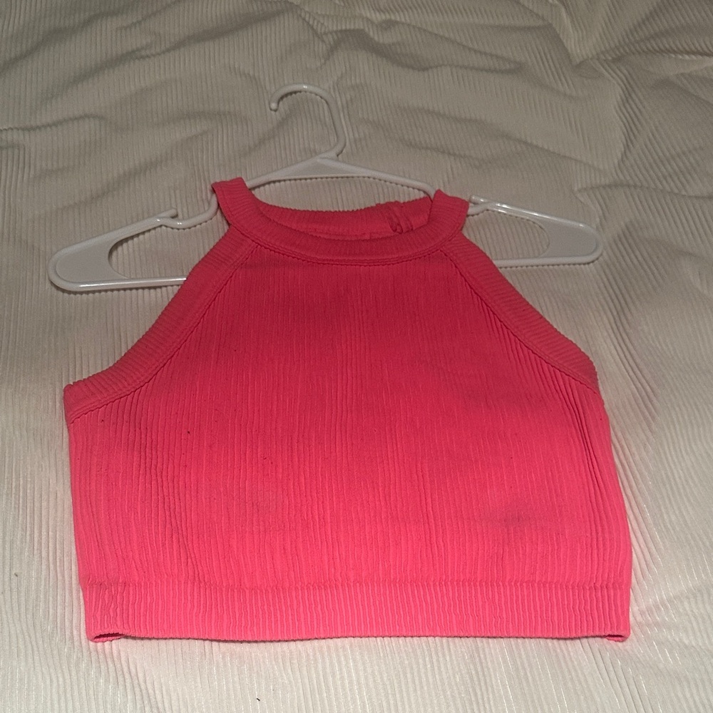 Aerie Coral Ribbed Tank Top